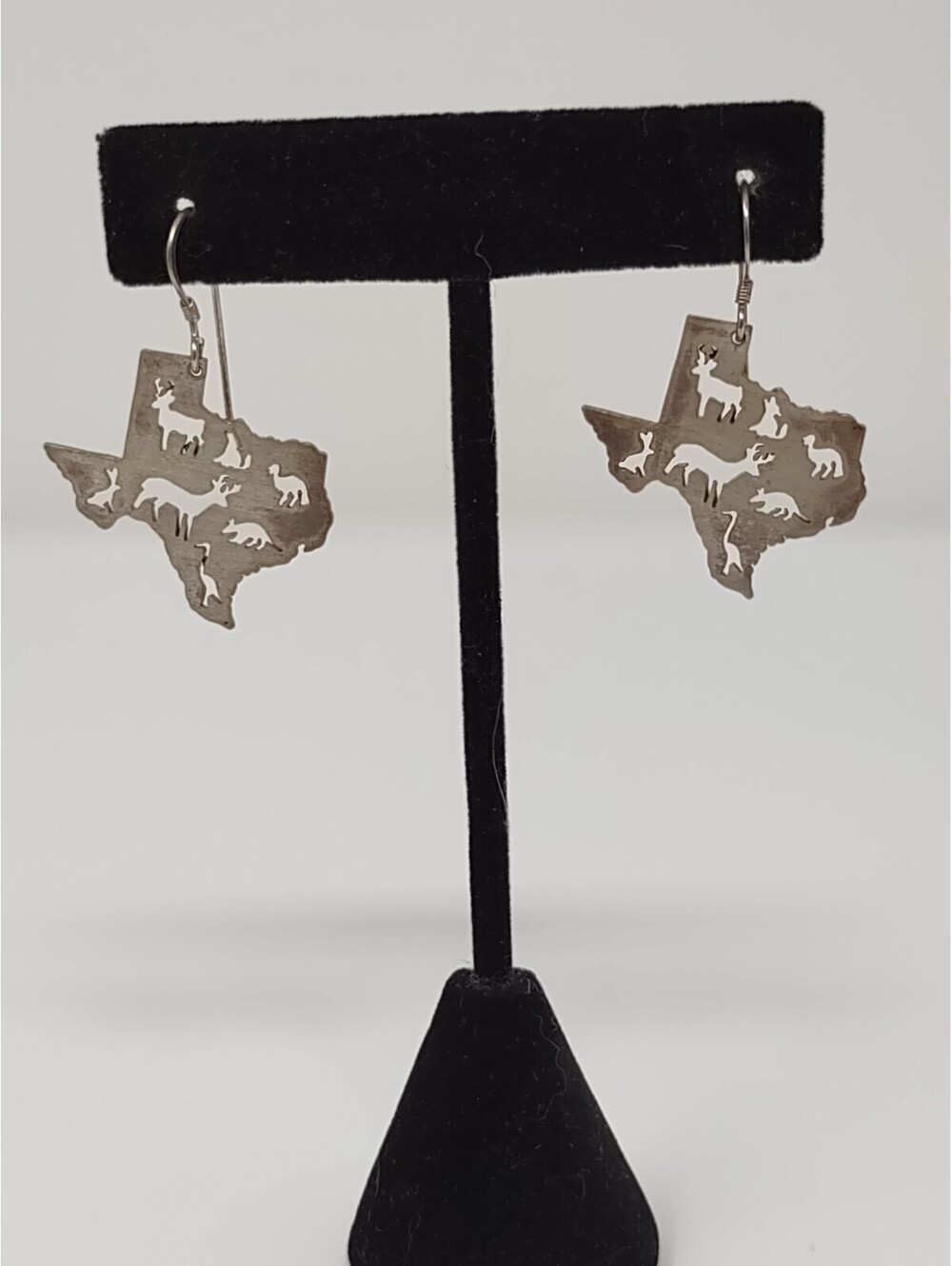 Sterling Silver Texas Wildlife Cutout Dangle Earrings 925